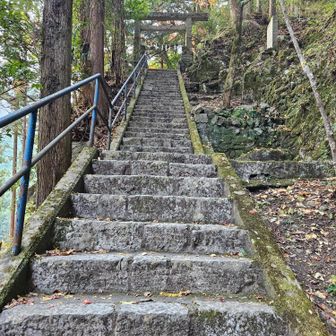 （白髭神社）急な階段を上ります
