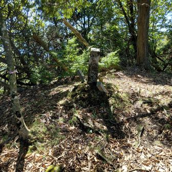 ここが上塚山への分岐地点。岳滅鬼峠へは右方向に進むが、ここからが危険で危ない箇所が連続したのだ！！！（岩場にへばりついた状態が多かったので写真が撮れなかった・・・）