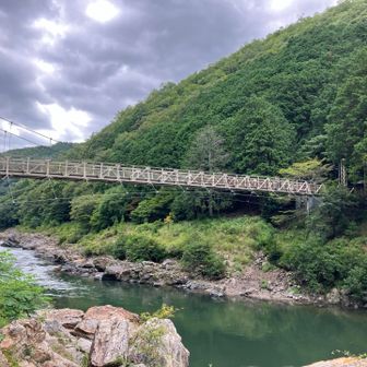 トロッコ保津峡駅付近　ここまでくれば安心