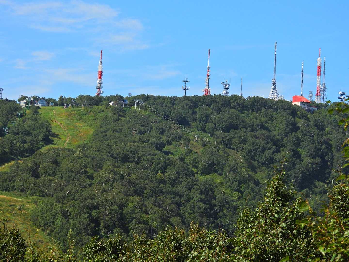 先ほど登った登山道が見えてます🎶