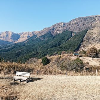 山頂の下段に小さな喫茶店が見えます