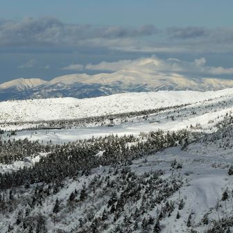 月山が結構見えてきた
本当は今日の第一候補は月山もしくは姥ヶ岳辺りチャレンジだったが、そこそこ強風予報と直前で自信無くなったので安全な方に切り替え