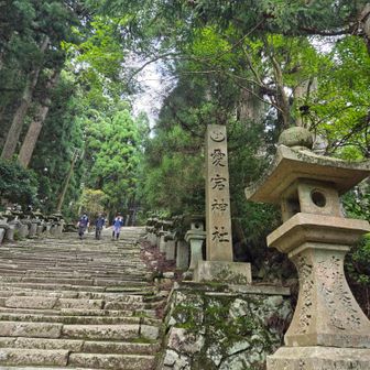 愛宕神社への階段登って