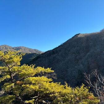 手前の岩宇土山を経由して奥の上福根山へ。