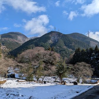 御幸橋駐車場から見た綿向山、青空がたっぷり（泣）