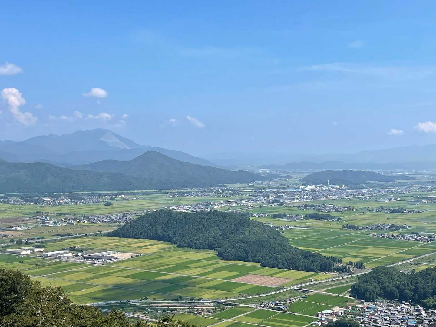湖北の水田と奥に伊吹山