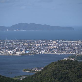山頂より米子市街を望む
