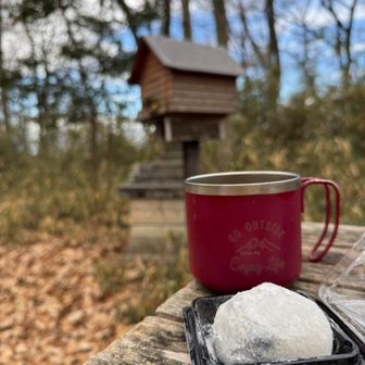 荒神山で、豆大福　うまっ！！