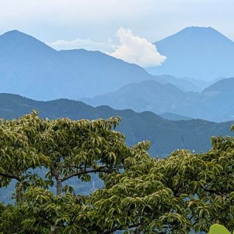 大室山と富士山