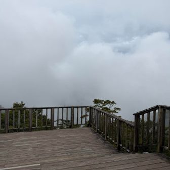 海が見える展望台。当然見えない…