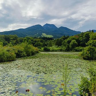 ビジターセンターを出発。妙高山といもり池の景色を目に焼き付ける。