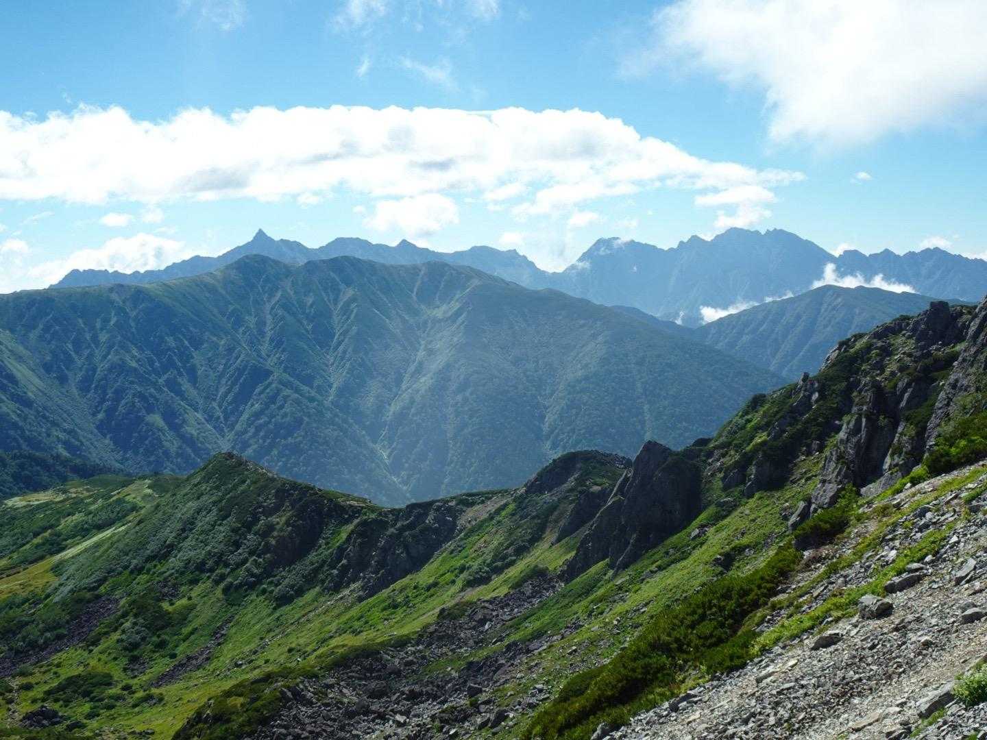 北ノ俣岳-赤木岳-中俣乗越-黒部五郎岳 縦走コースの写真