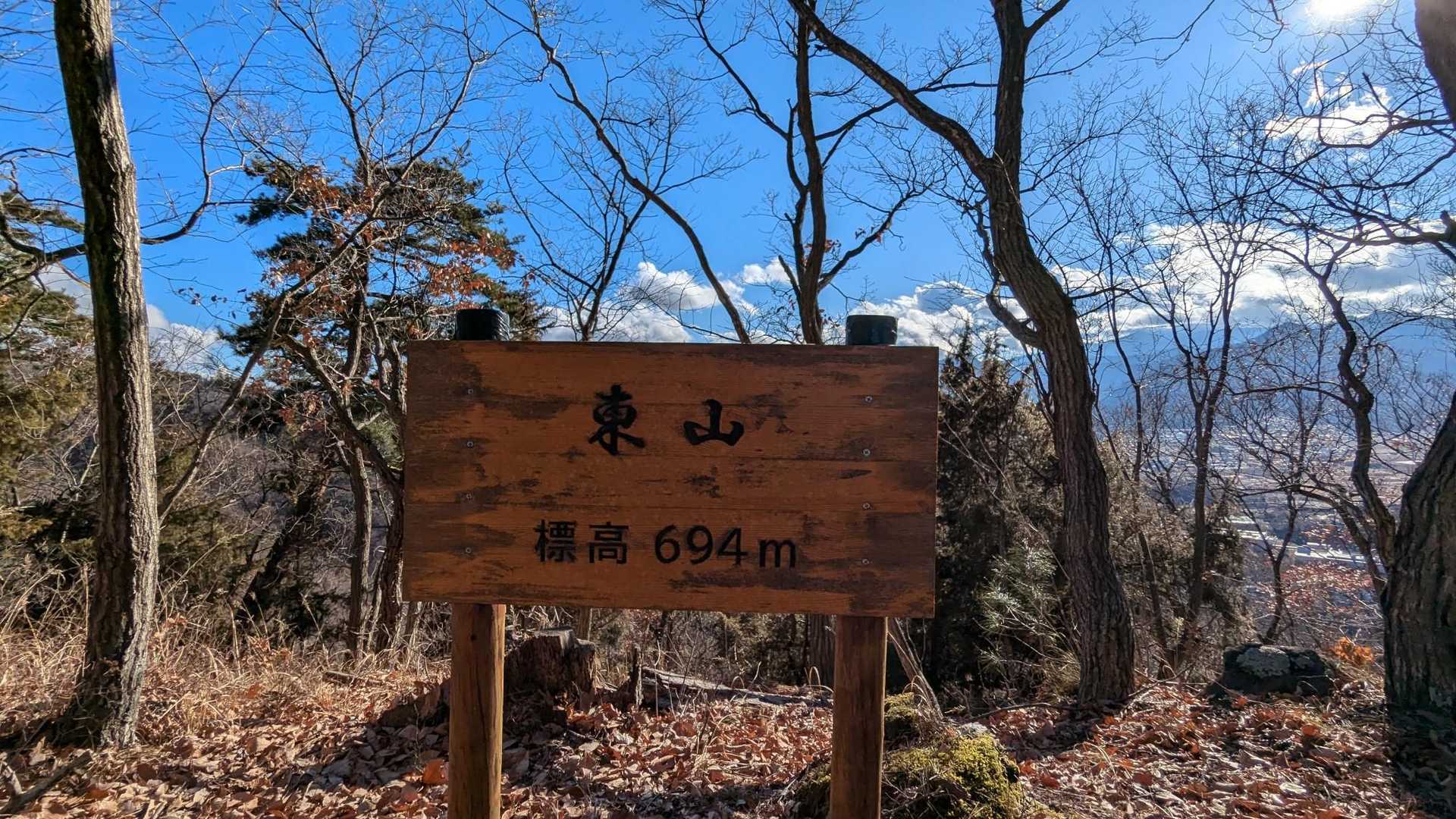 山頂に到着　眺望はほとんどない