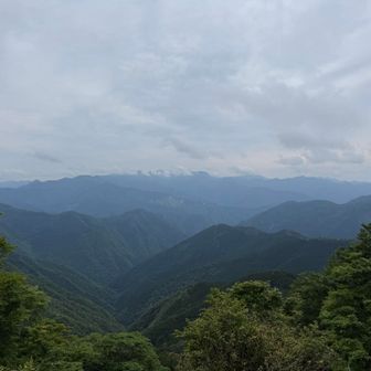 木々の間から時々大嶺の山々が見える。