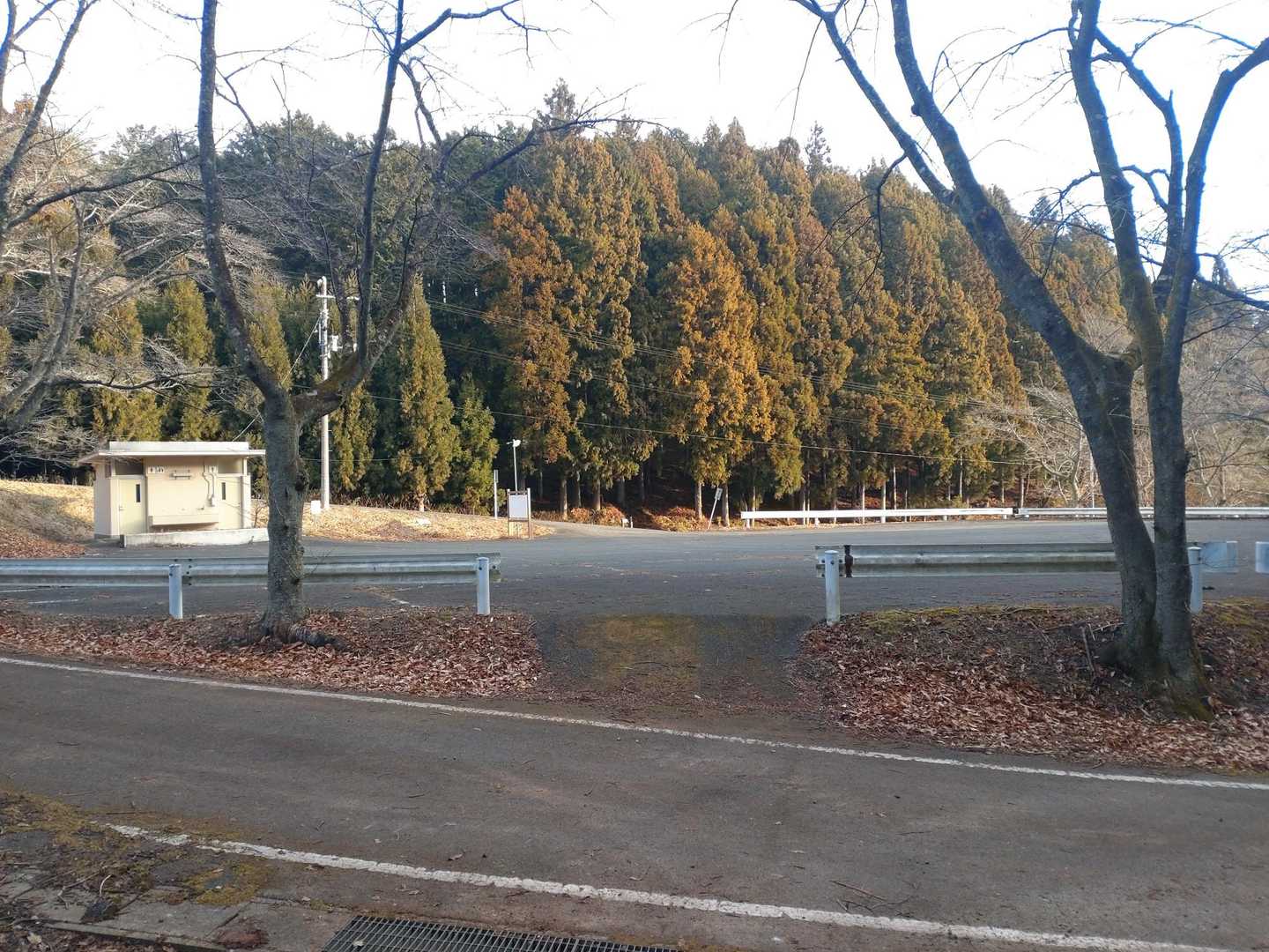 ここで大きな駐車場&トイレ🚻を発見