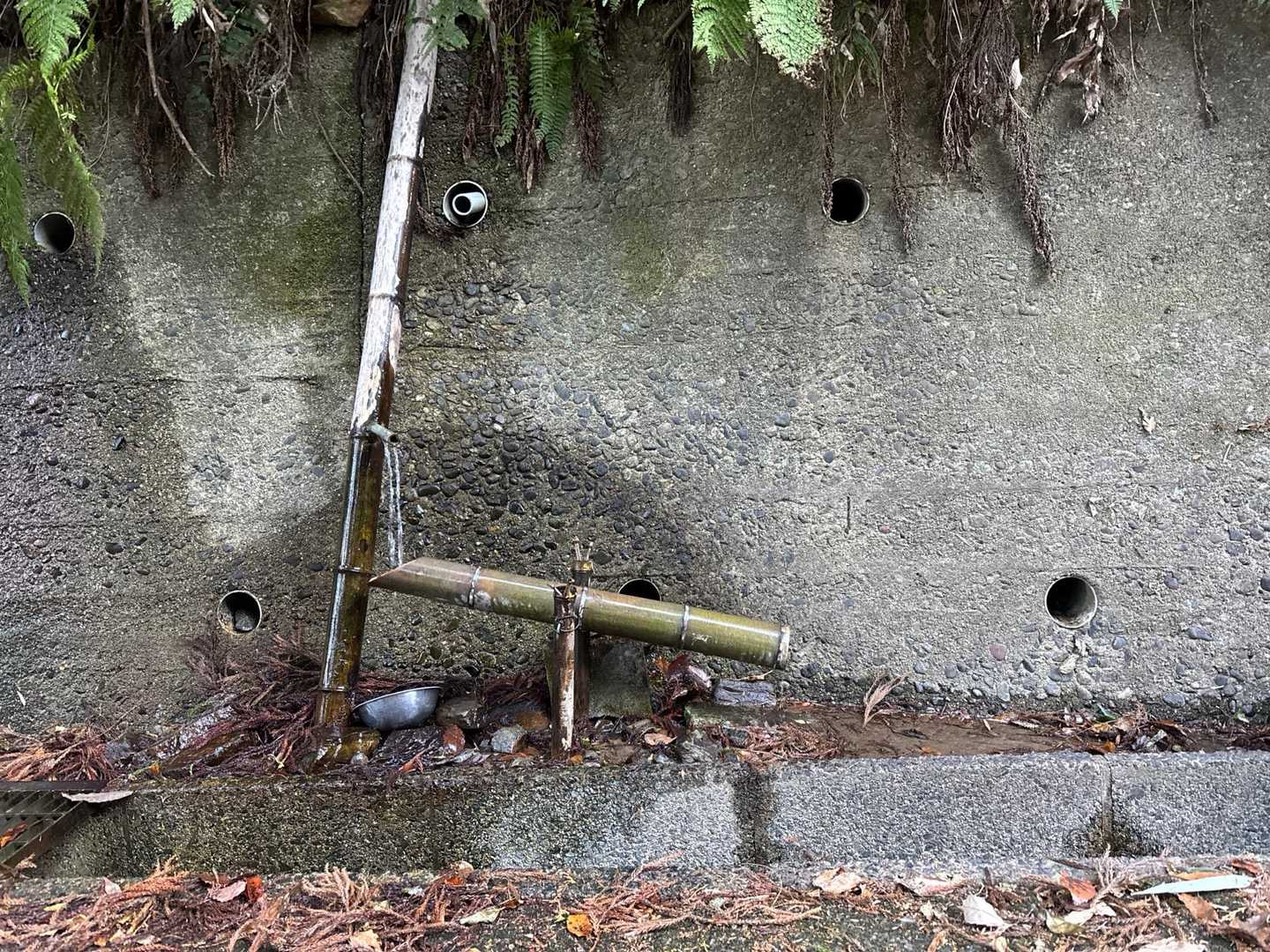 水が溜まると(カタン)と音が山に響きます