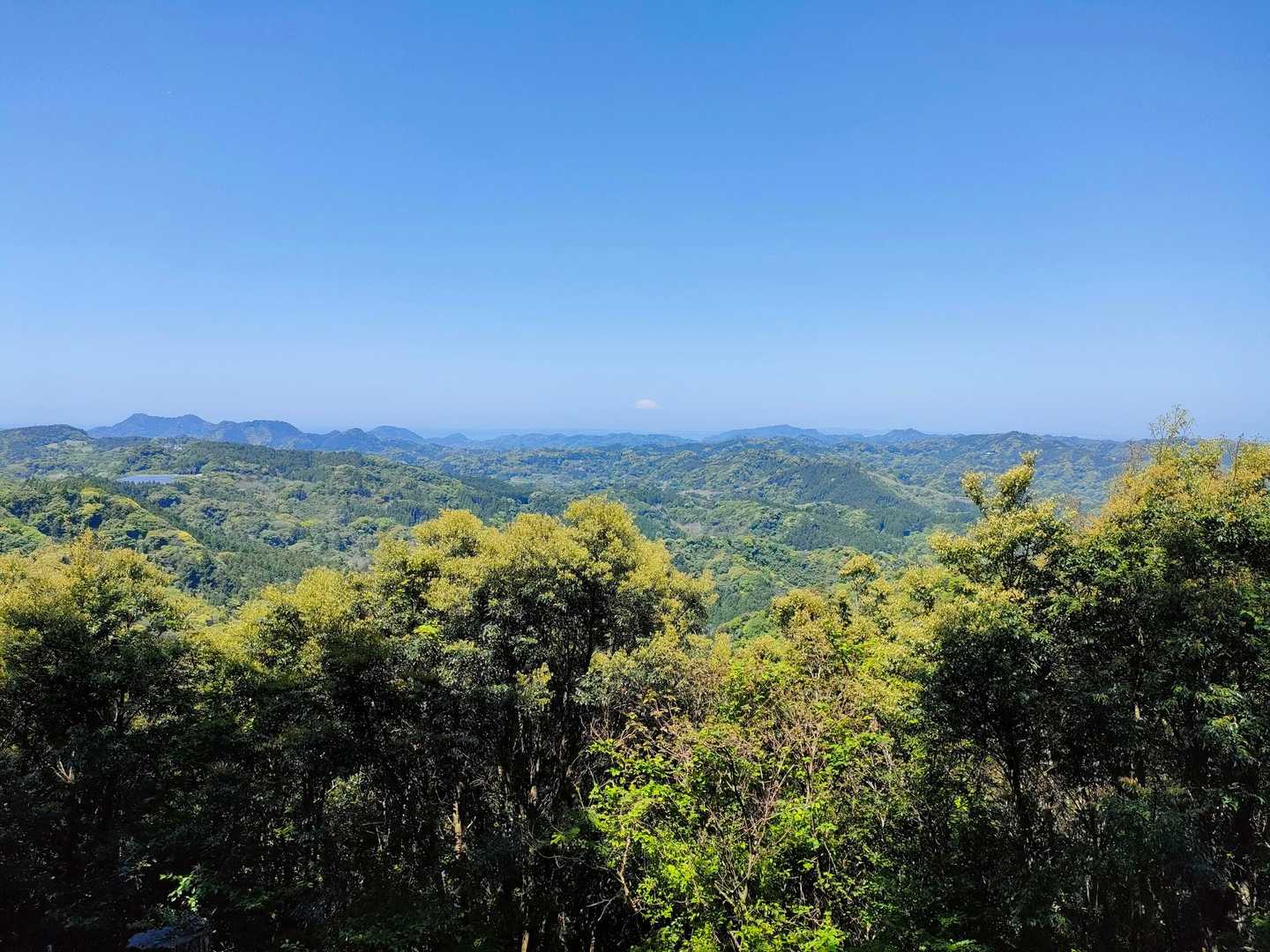 すぐに見晴らしのいいところに到着。富士山も見えています☺️
