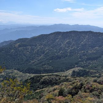 左奥に根子岳、高岳が見える