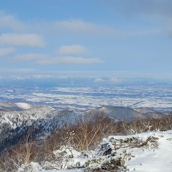 十勝平野が広がり然別界隈のお山も