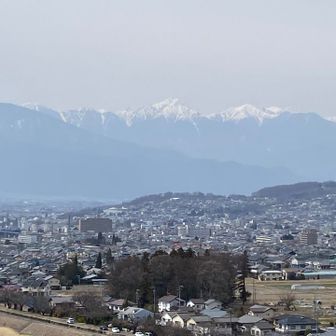 松本市街地と常念岳🏔️