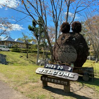 ドコモ　秋吉台家族旅行村。
トトロがお迎え。