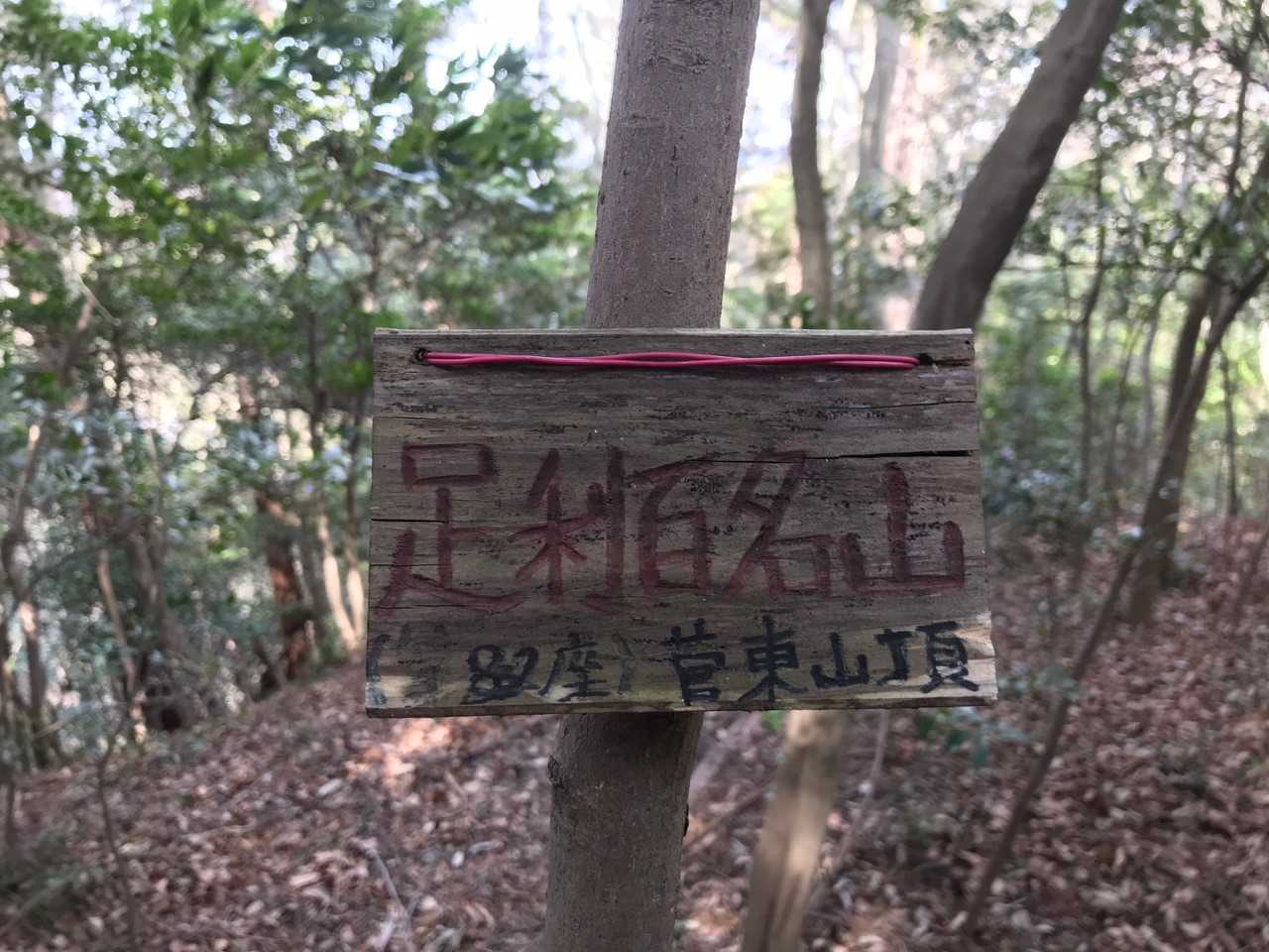 この日五枚目の足利百名山 第82座菅東山山名版Ｇｅｔ！
展望出来なかったから即下山