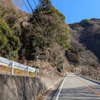 なんですが、、この左のガードレールを折り返して、つづら折りながら目の前の山の上（写真上部の空との境界線）にある駐車場まで登らないといけないんです。。ざっと200m弱。