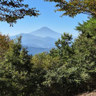 百蔵山頂上からの富士山、この景色を見ながらの食事は最高です