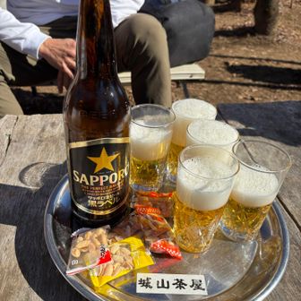 城山茶屋で新年会
まずはビールで乾杯