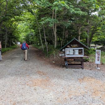 登山届を記入し、出発です。