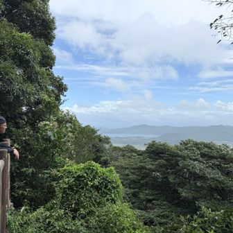 五合目まで下りてきました。
向こうに池田湖