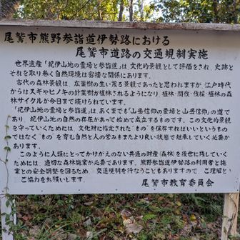 尾鷲市熊野参詣道伊勢路における尾鷲市道路の交通規制実施