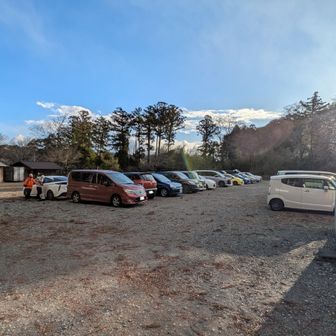 8時過ぎに藤原岳観光駐車場に着きましたが、まだまだガラガラでした。駐車料金300円を料金箱に入れて出発します。