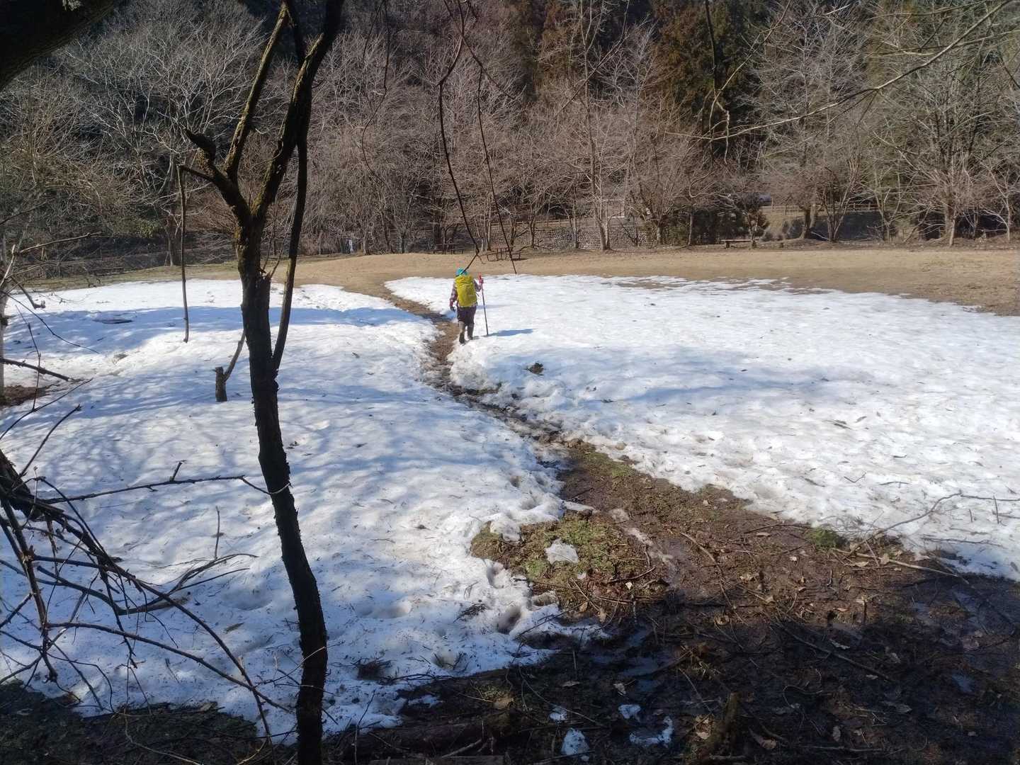 公園の雪ももう少しで消えます