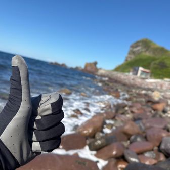 海岸でゴール👍