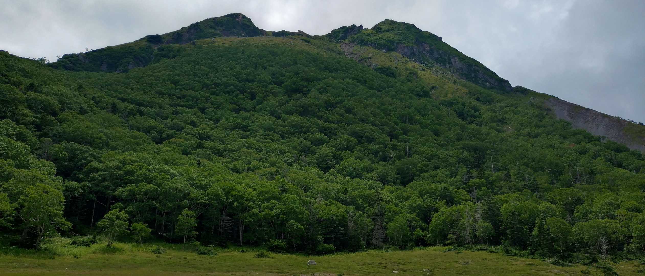 五色沼からの白根山です