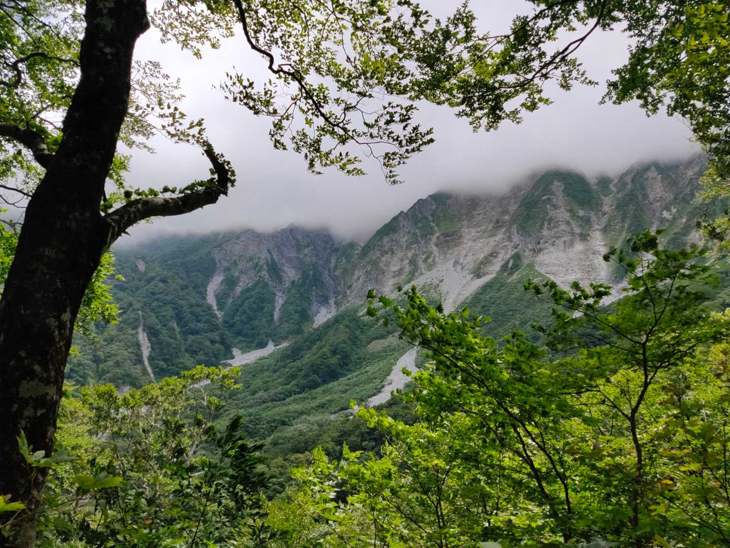 北壁は雲の中に