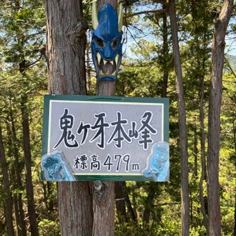 鬼が牙本峰到着！
カッコいい山頂👹🟦
登り甲斐ありますね👌