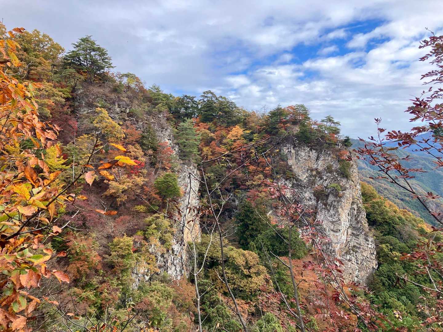 月西巌から見た星中巌と日東巌でしょうか🍁