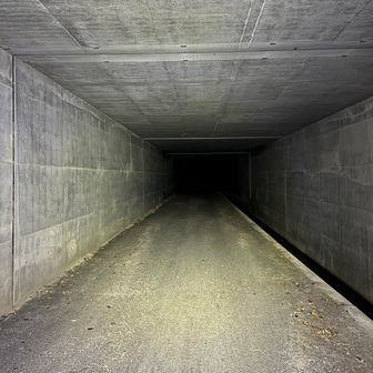 2号線の下をくぐっています。
もう不気味以外の何者でもありません。
ここを抜けると楞厳寺山登山口です。
車も停めています。
帰っちゃうぞ？🤔
