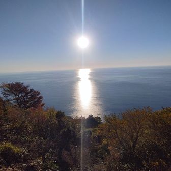 展望台から太平洋側　水平線見ると地球が丸いのが分かる😄