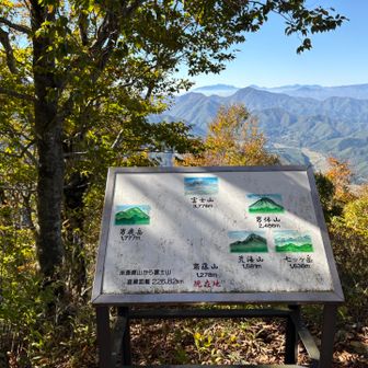山頂からの眺望。
家老山に荒海山などの南会津の山、奥の格好良い山容は…女峰山でしょうか？