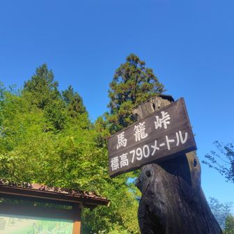 馬籠から馬籠峠までは標高差140㍍
は登り
その後標高差360㍍は下って妻籠宿に至ります。