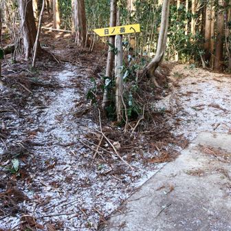 日ノ岳に向かいます
雪も下りだと少し滑るけど、ツルぺったんなスニーカーでもどぉっちゅうことない👍
