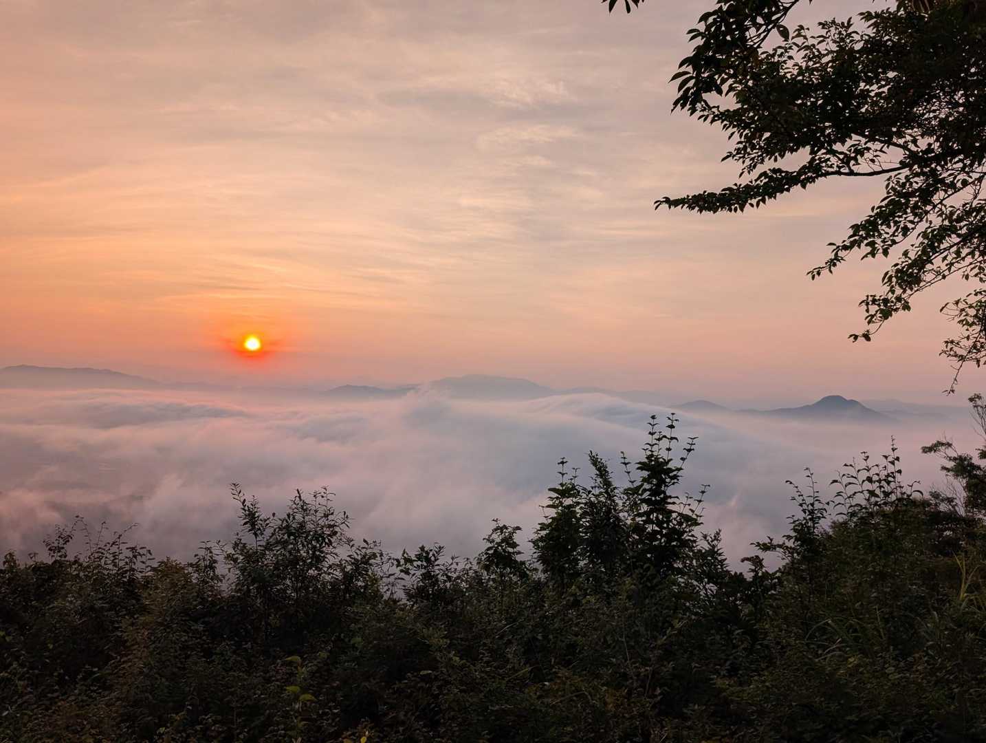 水墨画のよう　この後、しばらく山頂は涼しくなりました。