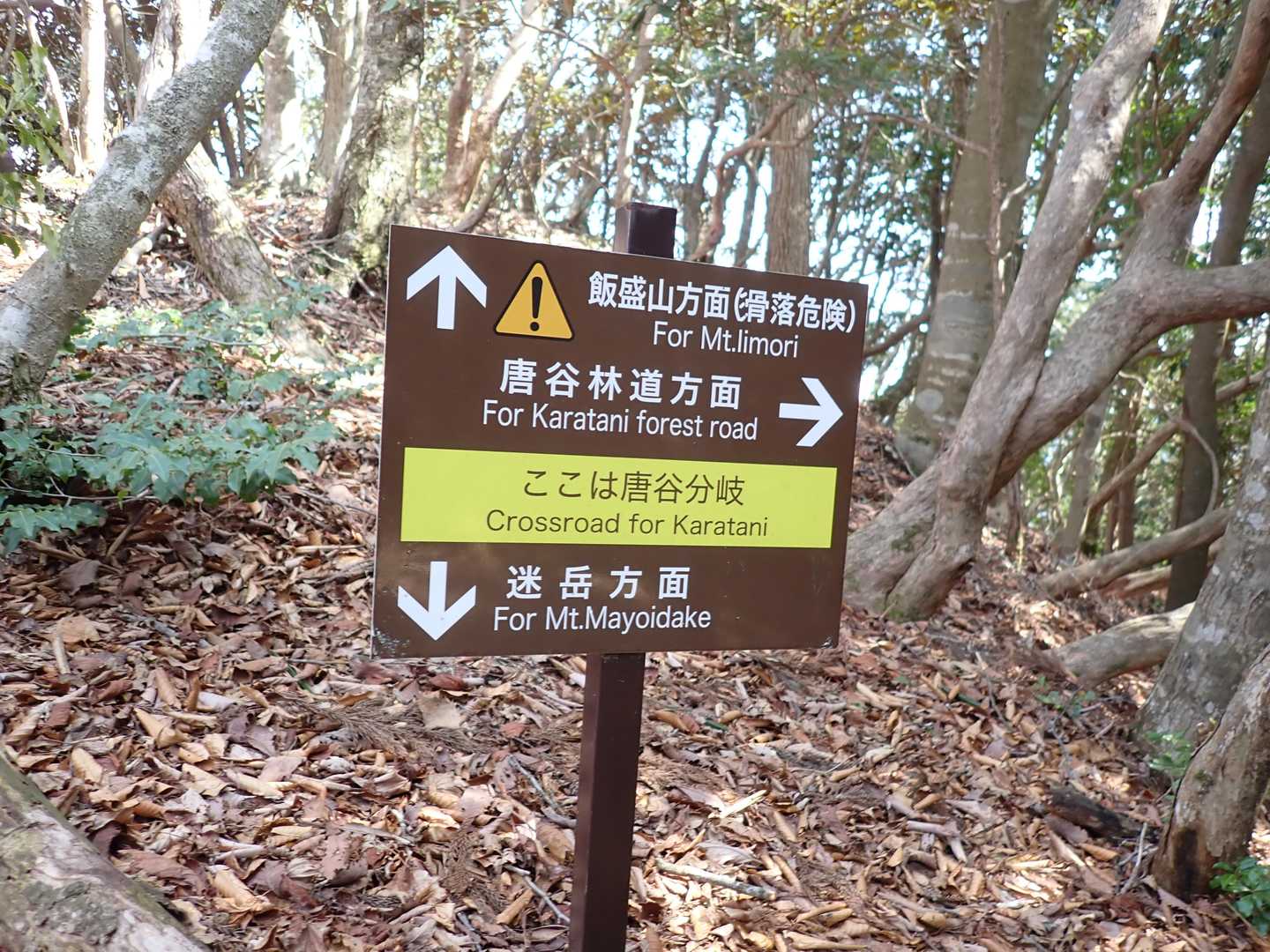 唐谷林道への分岐到着
またあとで、もどってきます