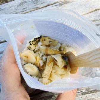 つぶ貝がごろごろ入っていて塩気も程良く美味しかった😋ハシテンさん、ごちそうさま‼️