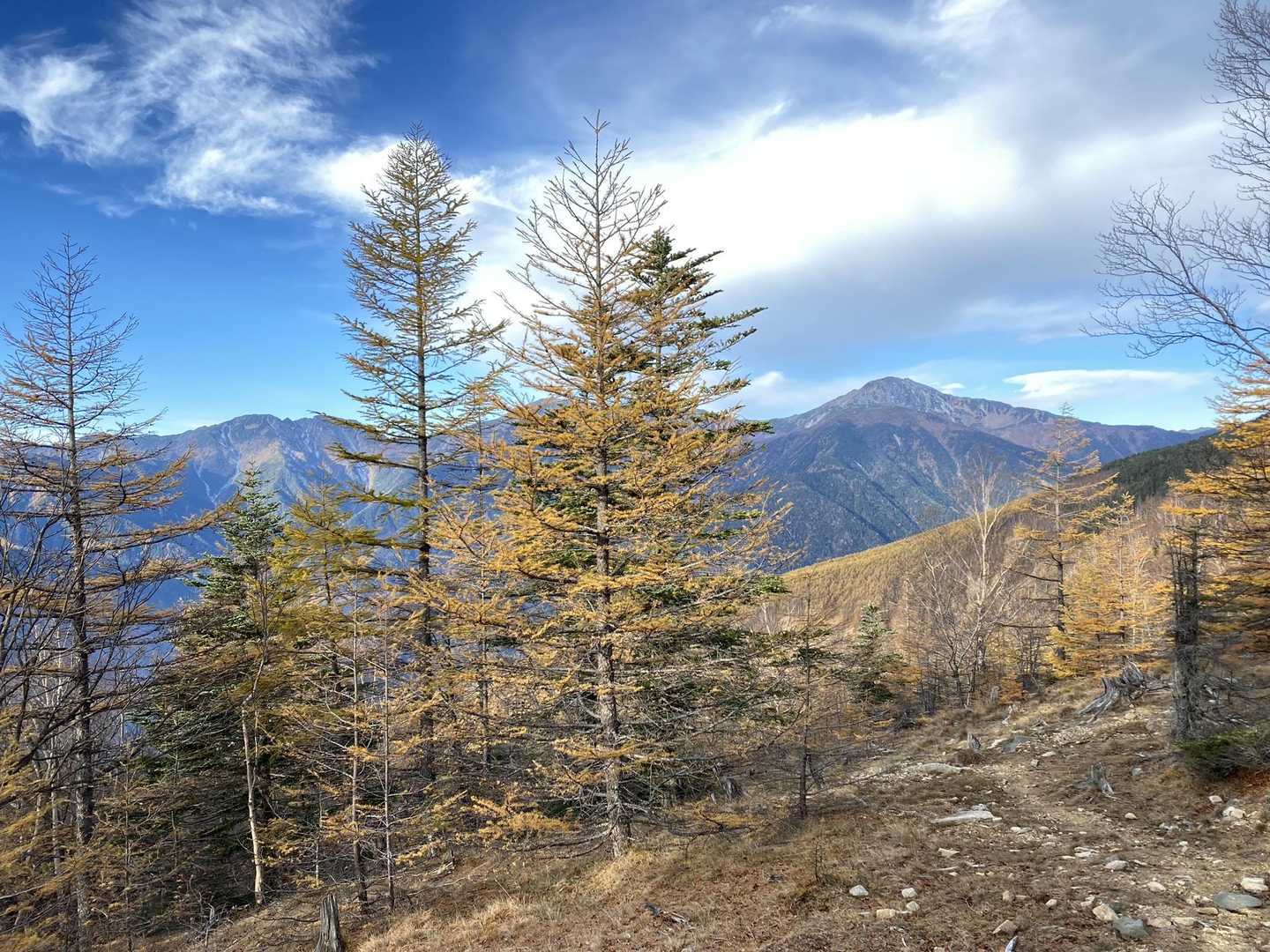 紅葉と白根三山