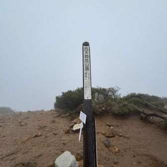 西天狗岳　山頂　視界無し