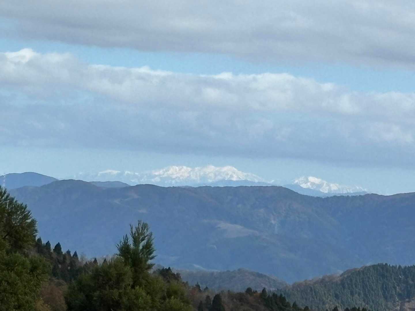 遠くに雪化粧の山⛰️
どこだろ⁉️
荒島岳⁉️白山⁉️